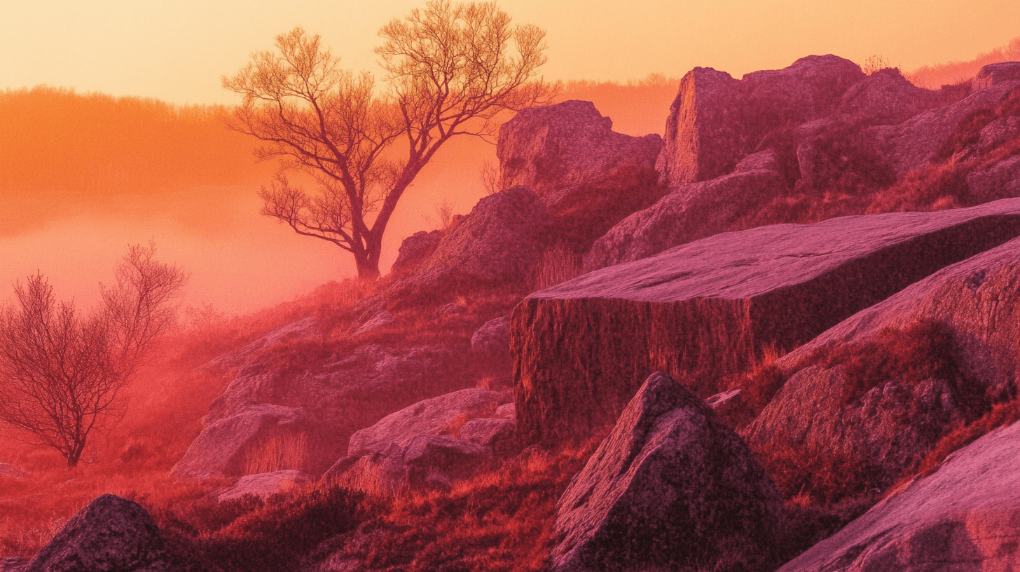 stone hill media pink rocky landscape